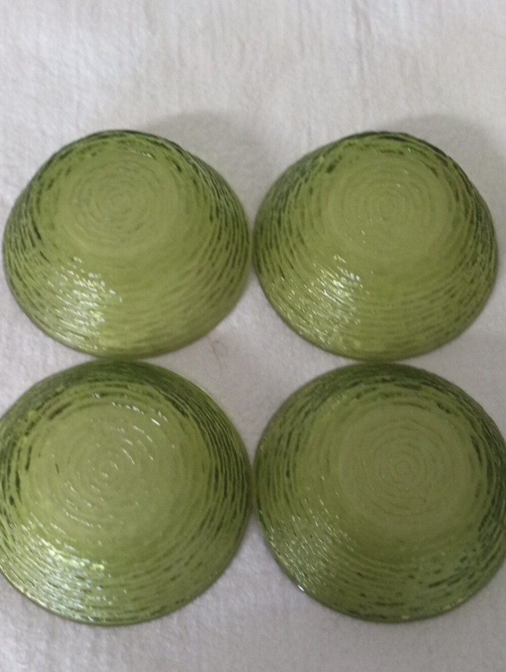 Set of 4 Green Textured Glass Bowls by - Picture 2 of 3